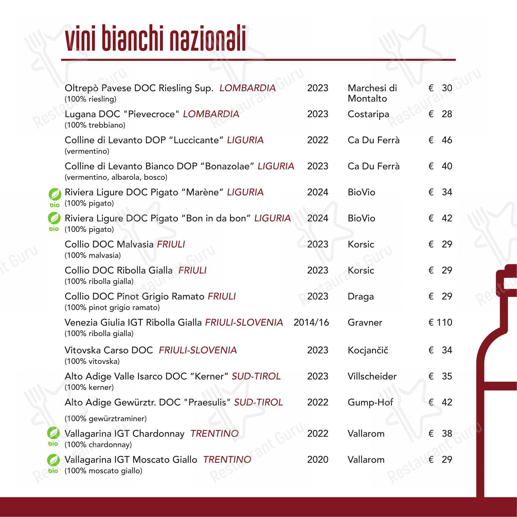 Ristorante Sambuga in Fano - Menu