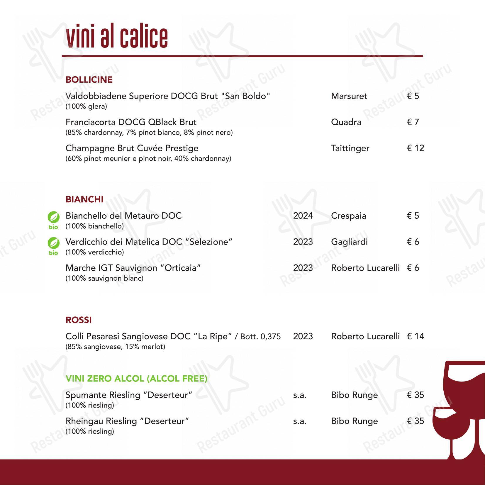 Menu di Ristorante Sambuga - Menu