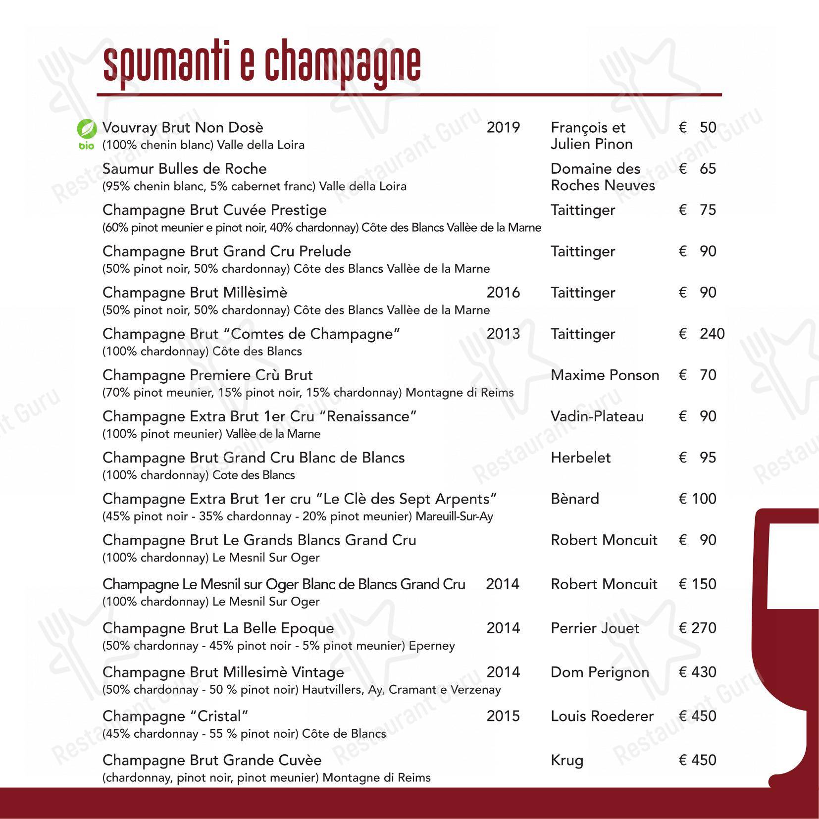 Menu di Ristorante Sambuga - Menu