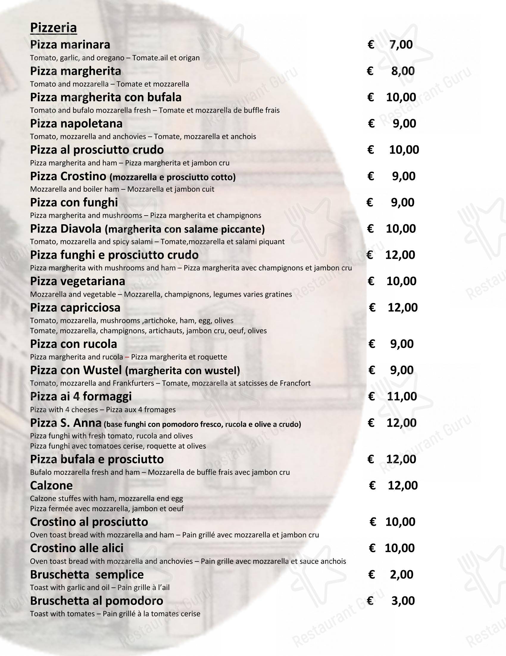 Menu di Ristorante Sant'Anna - Menu