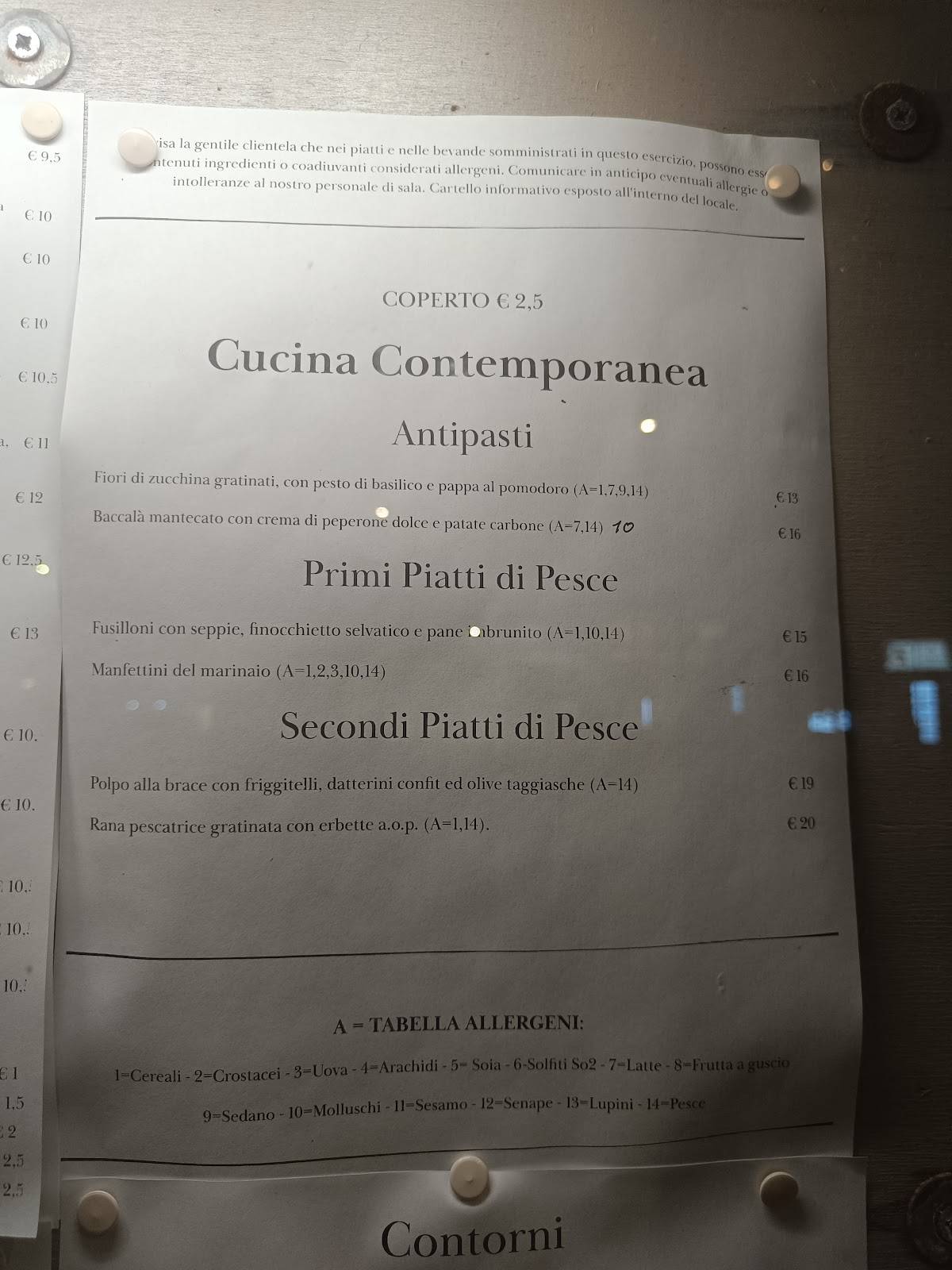 Menu di Ristorante Setaccio