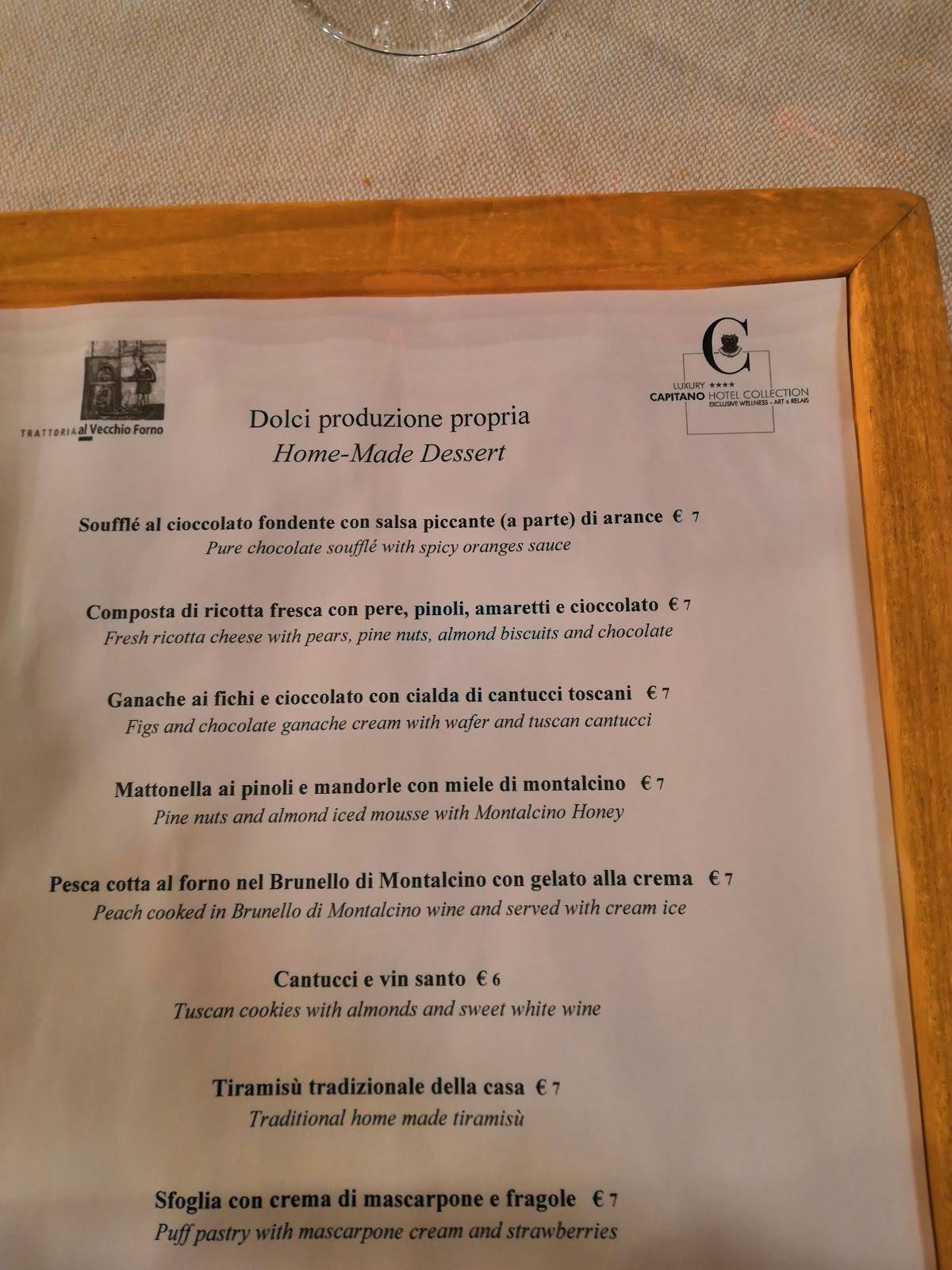 trattoria toscana al vecchio forno