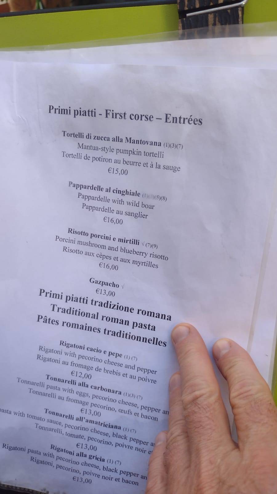 Menu di Ristorante Velando 