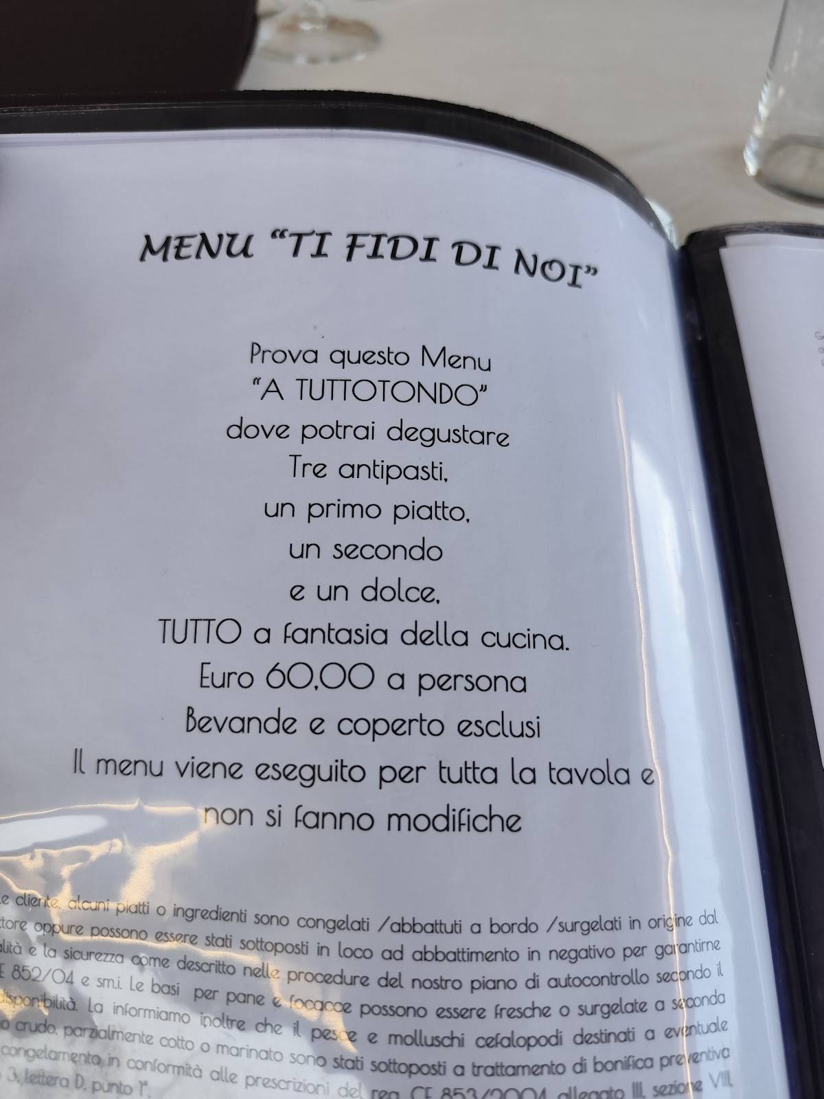 Menu di Ristorante a Modo Nostro 