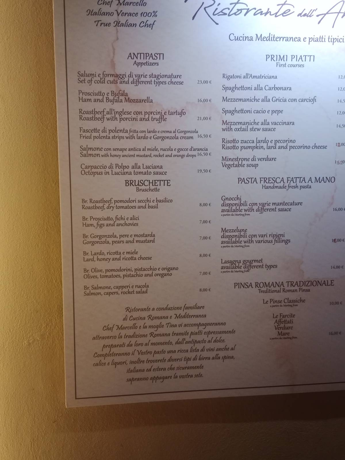 Menu di Antico Caffè Del Moro 