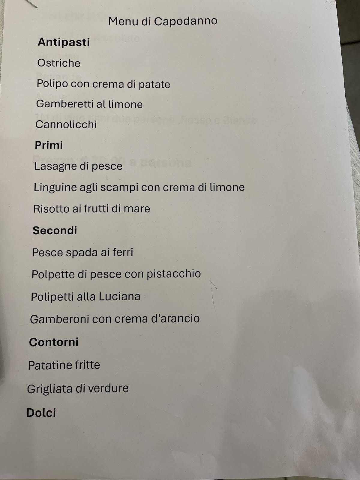 Menu di Ristorante Pizzeria Il Delfino 