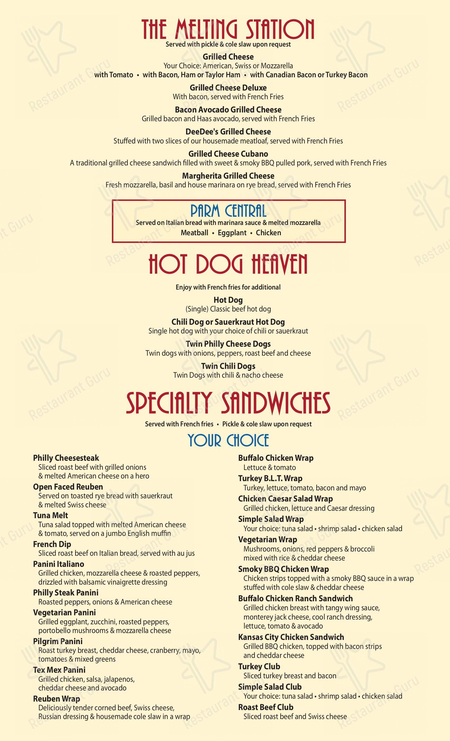 Menu at River Edge Diner restaurant, River Edge