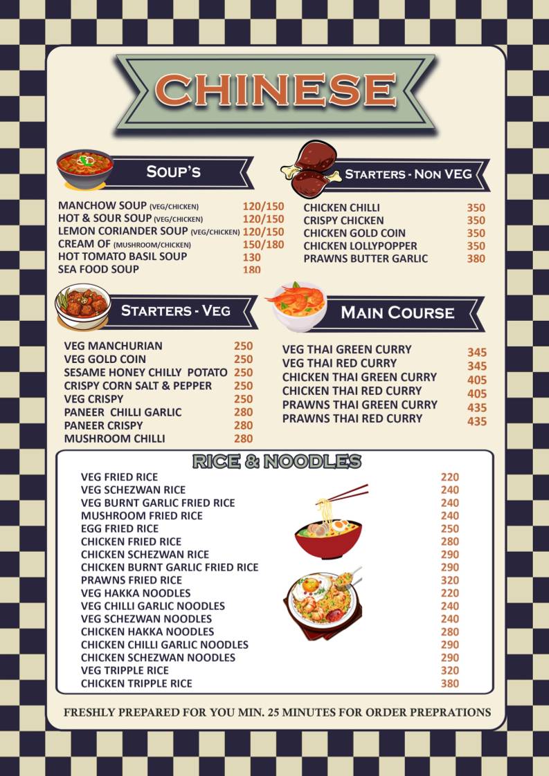 Rks Family Restaurant & Bar menu