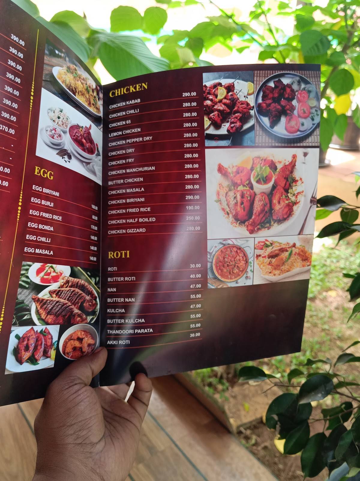Grand Rock Garden Restaurant menu