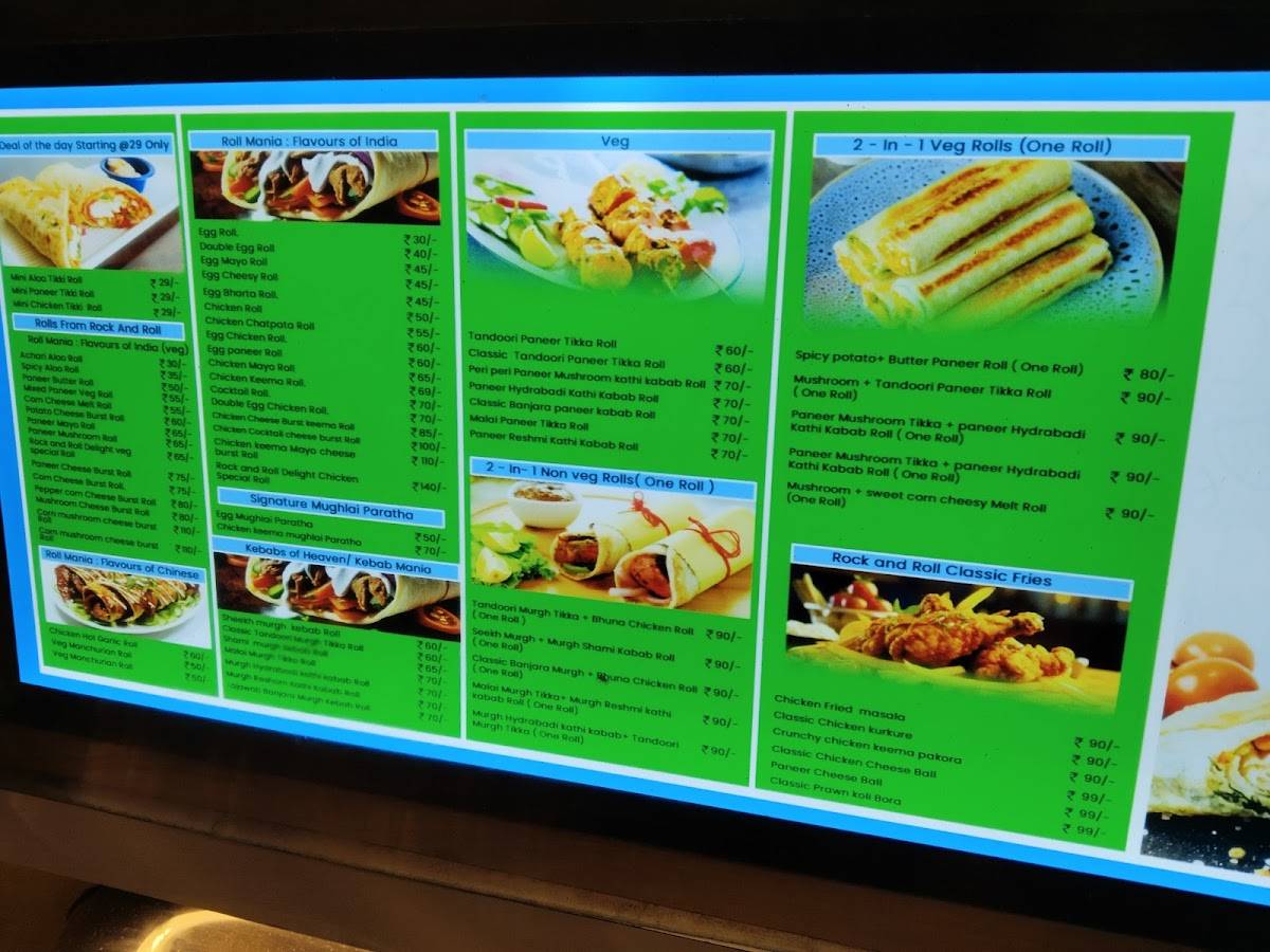 Rock & Roll menu