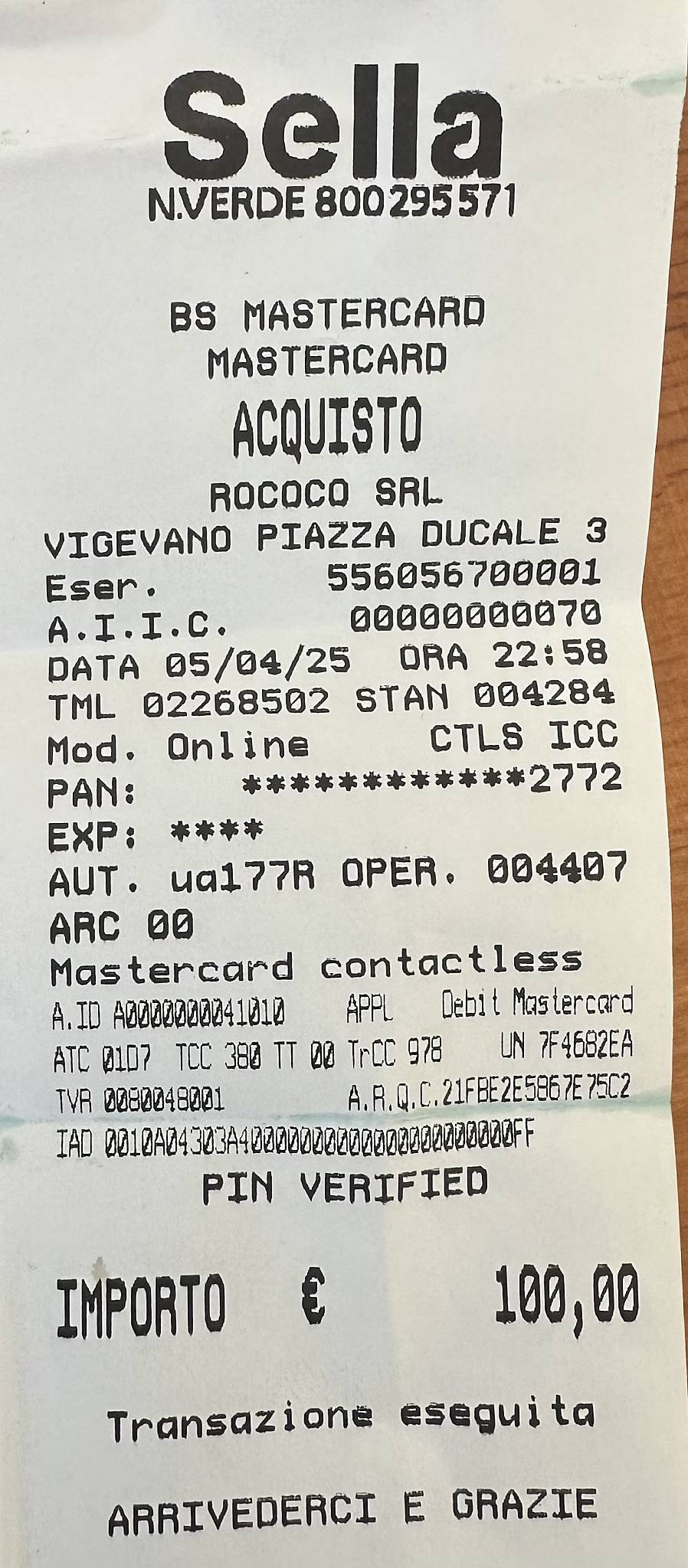 Menu de Rococò