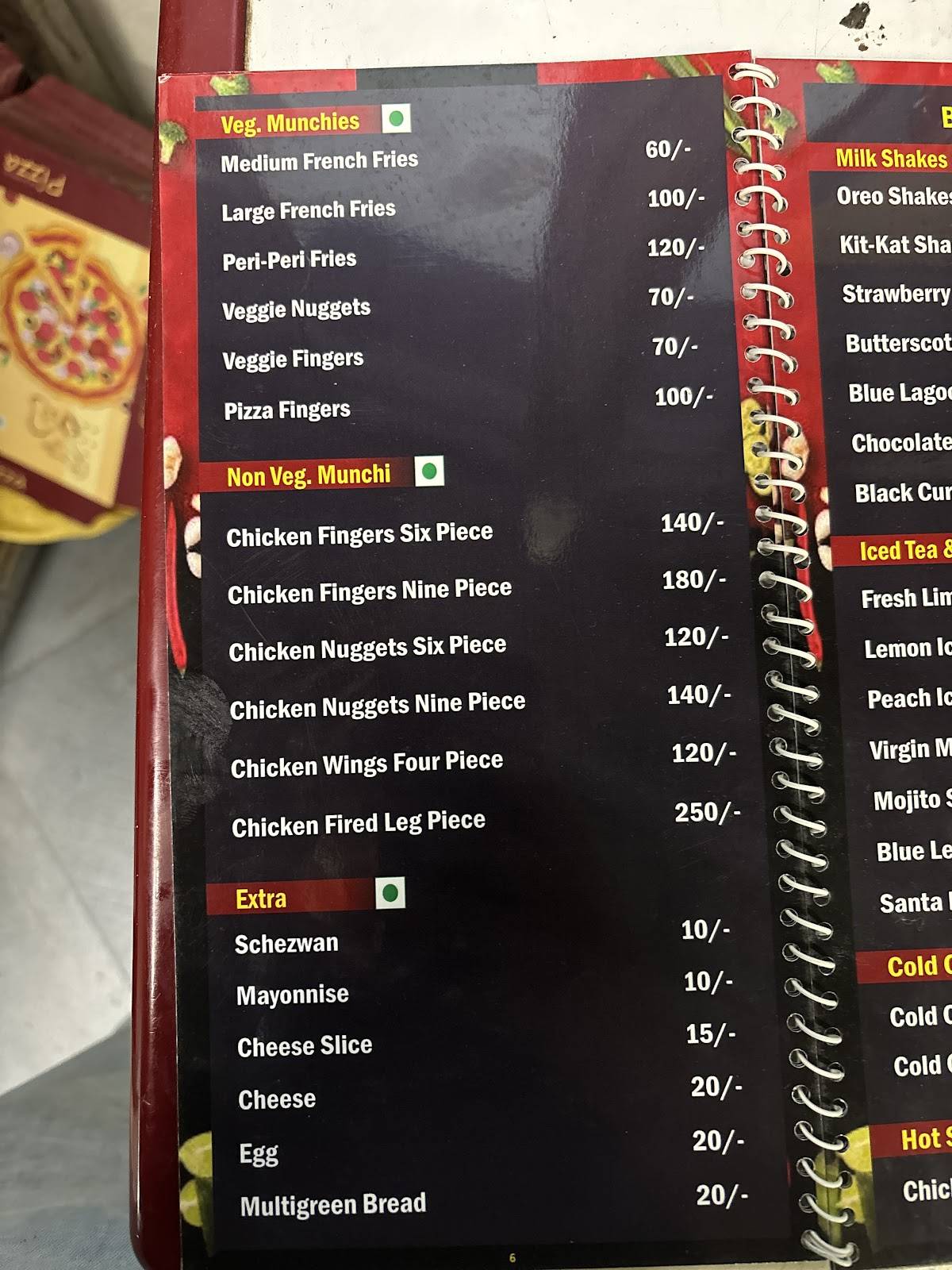 Roll Express menu