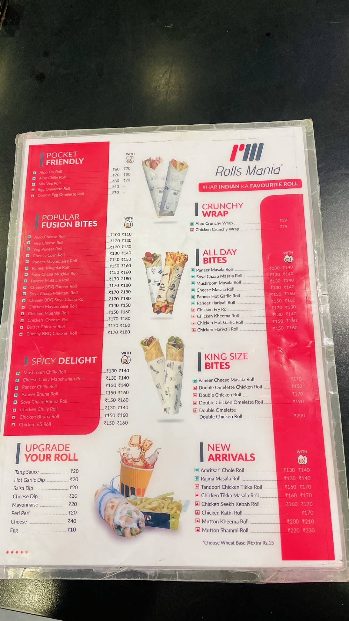 Rolls Mania menu