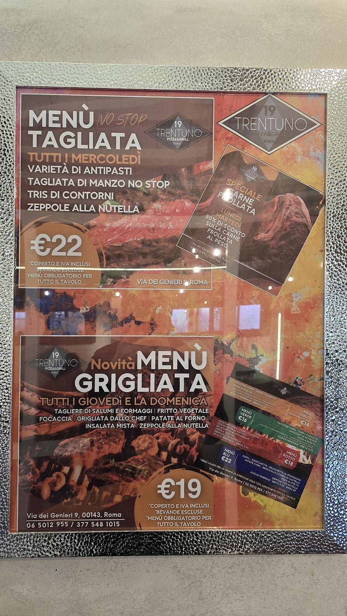 Menu de 19Trentuno Pizza & Grill