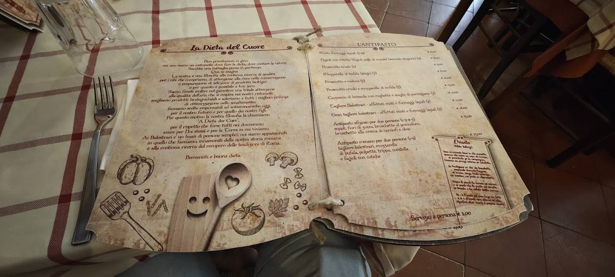 Menu di Ai Balestrari Campo de Fiori 