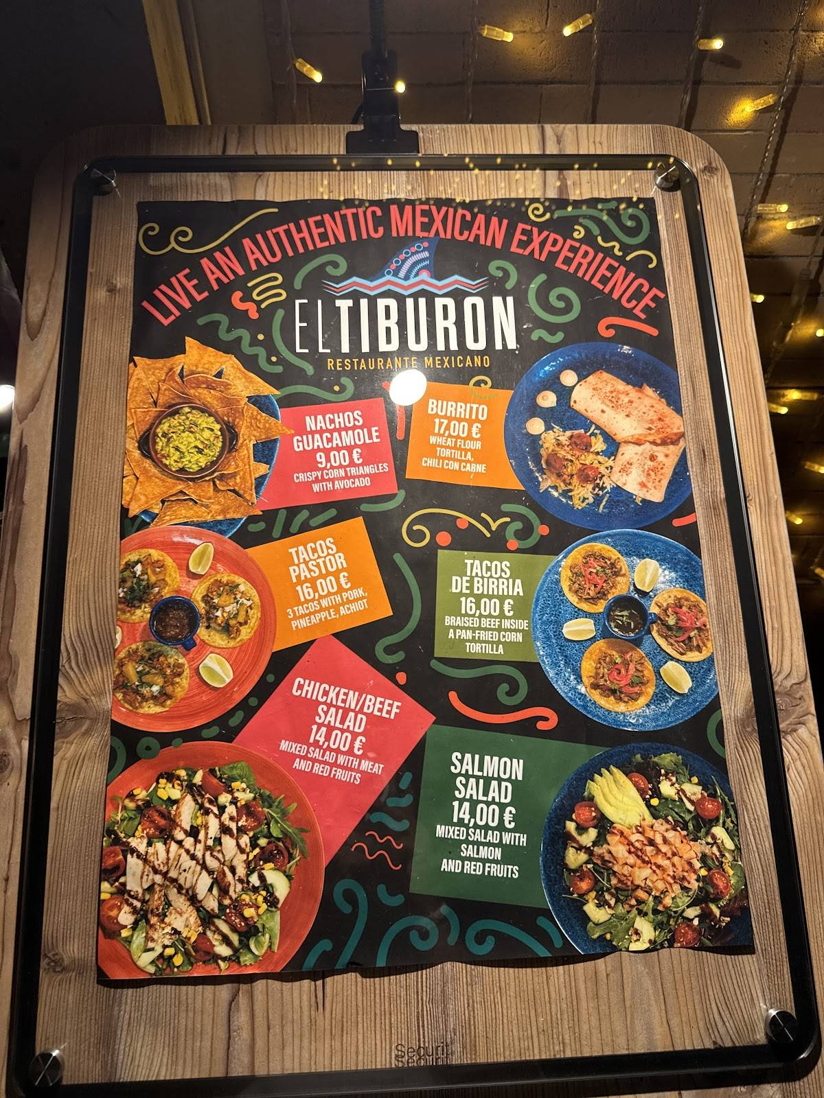 Menu di El Tiburon Navona 