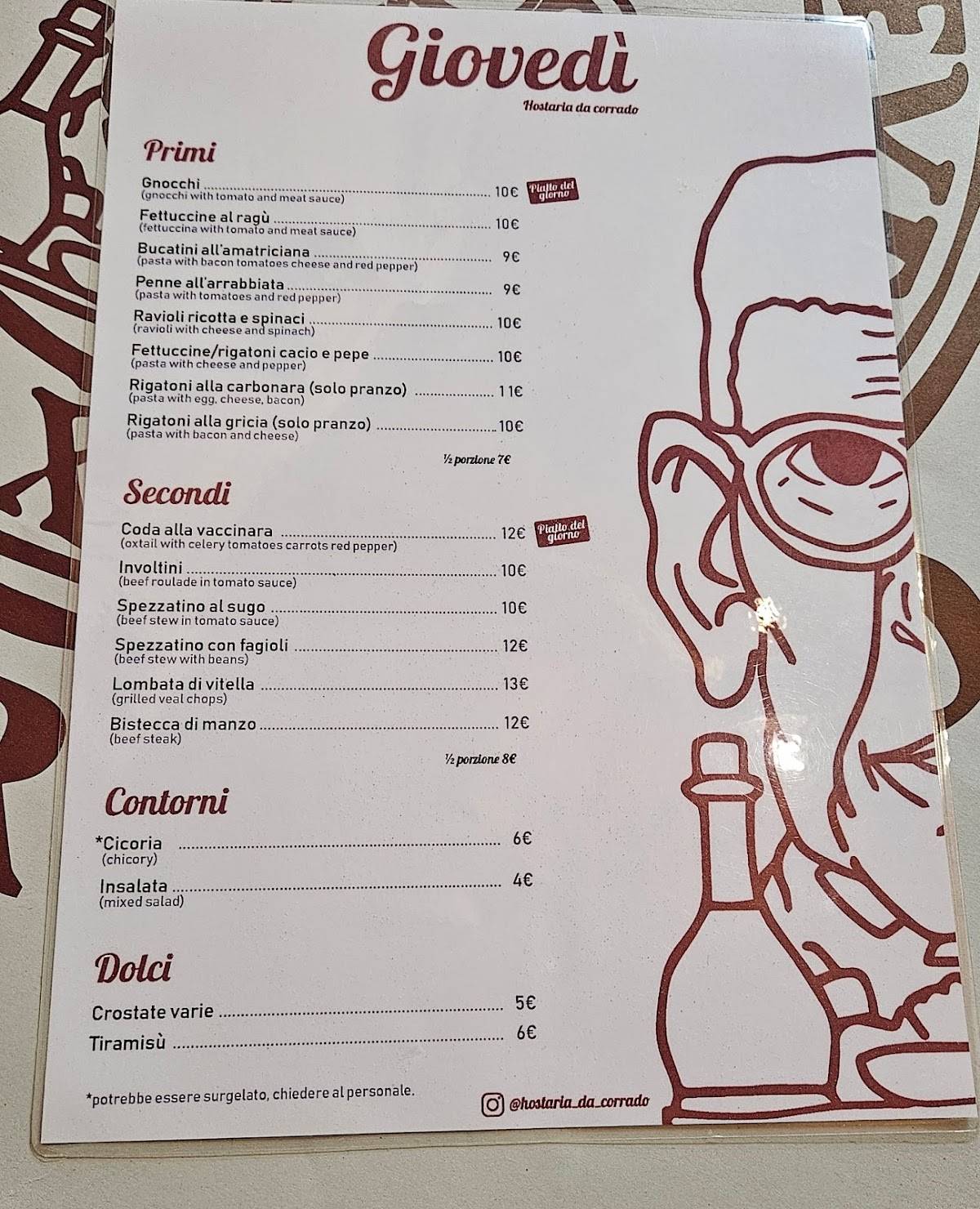 Menu di Hostaria Da Corrado 