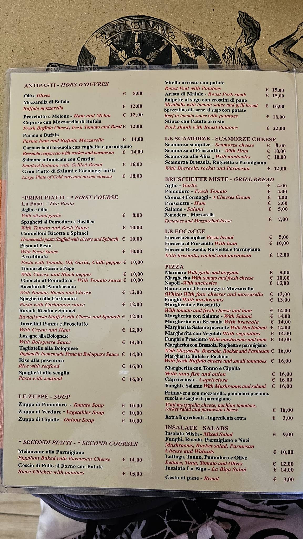 Menu di La Biga Wine Food 