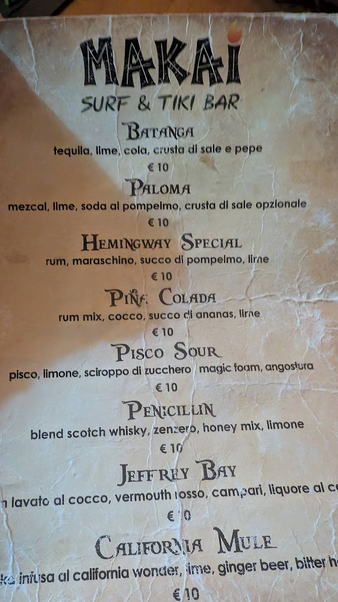 Menu di Makai Restaurant & Tiki Bar 