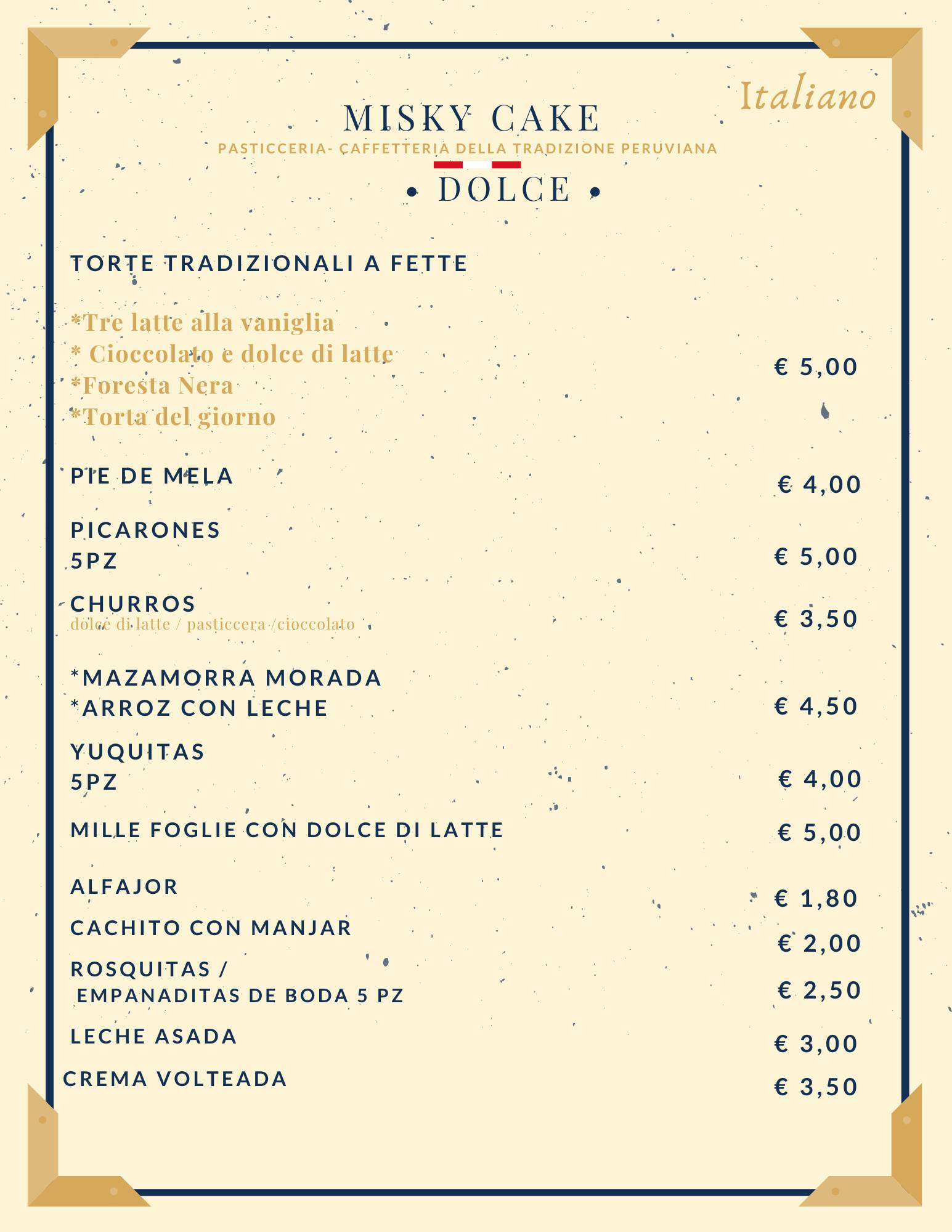 Menu di Misky Cake 
