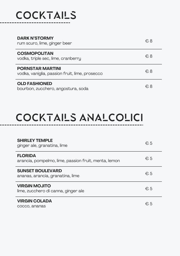 Menu di Osteria Urbana 