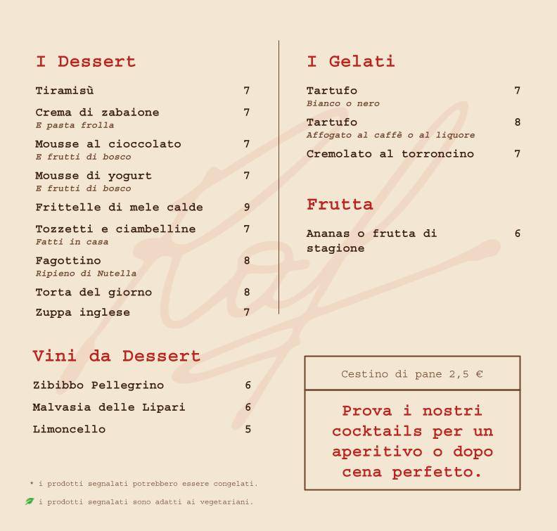 Menu di Ristorante Raf 