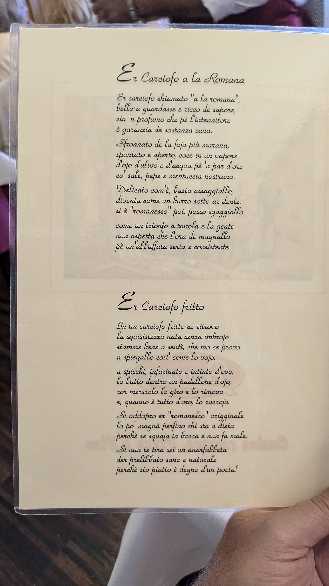 Menu de Ristorante Pecorino