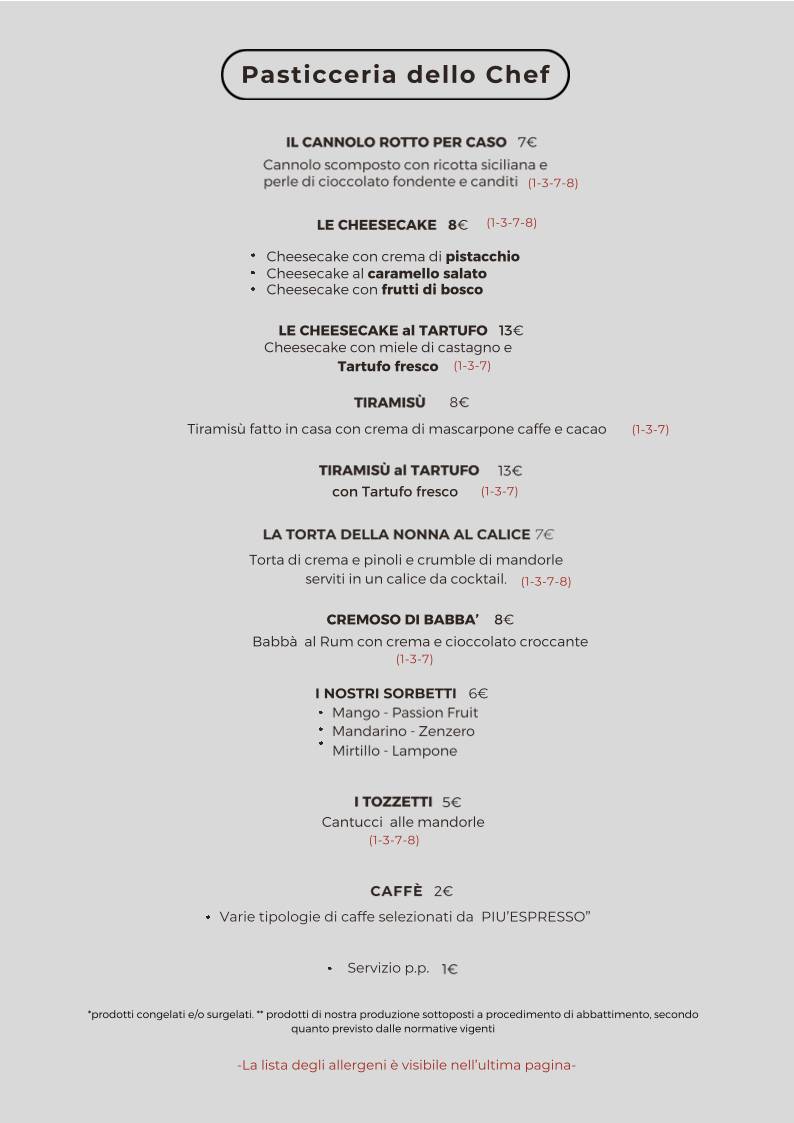 Menu di TheGusto Cucina con Enoteca 