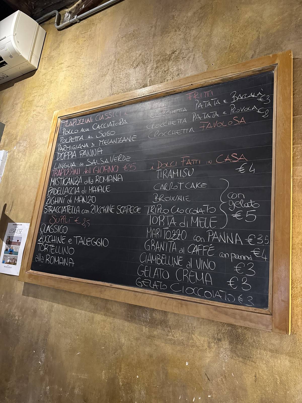 Menu de Trapizzino Trastevere