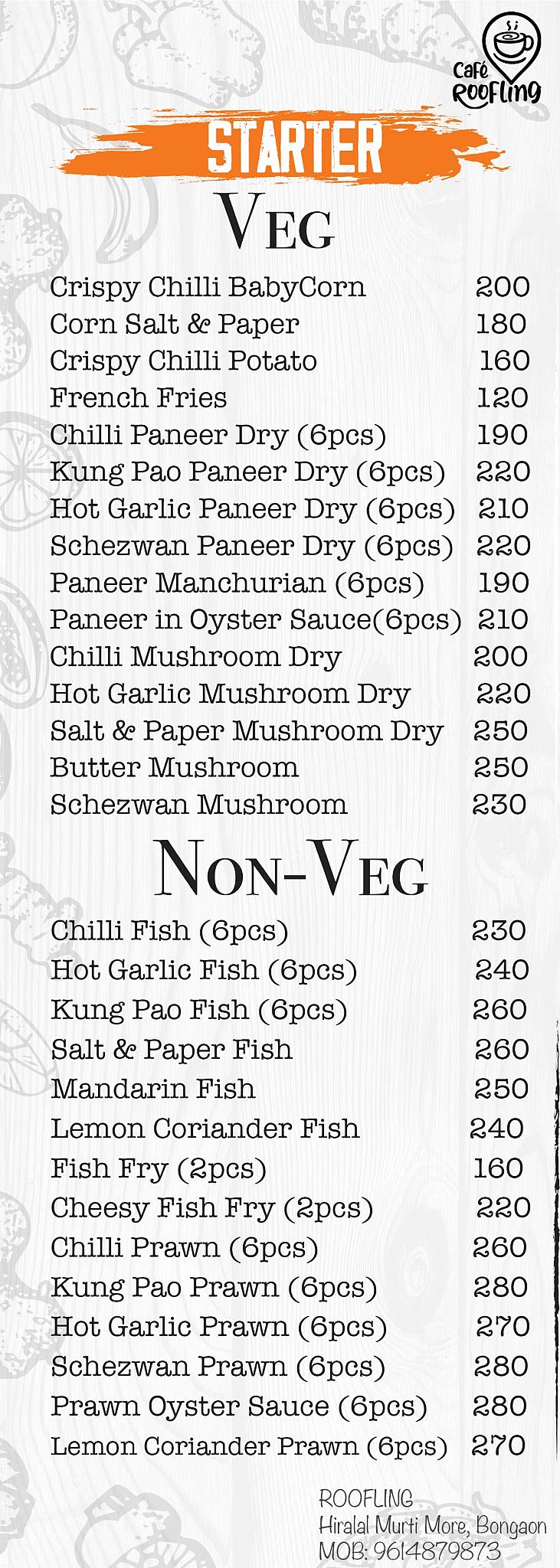 Roofling menu