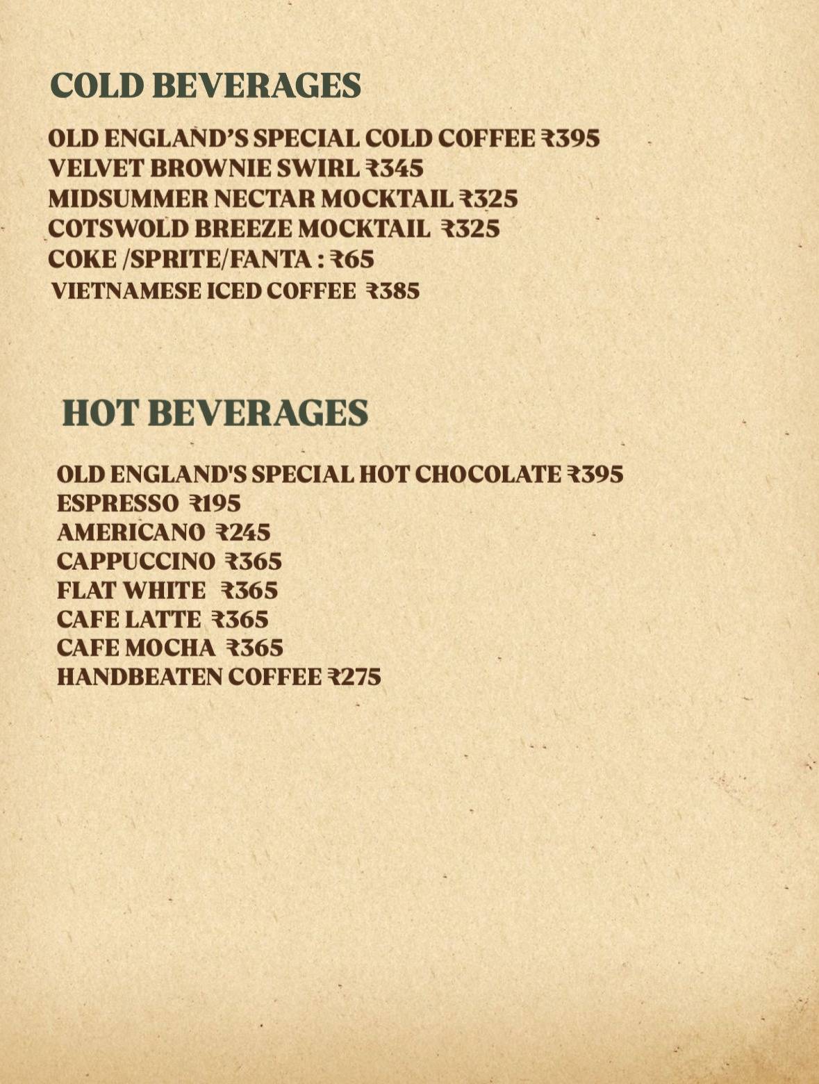 Rooftop Restaurant- Taj Jharokha menu