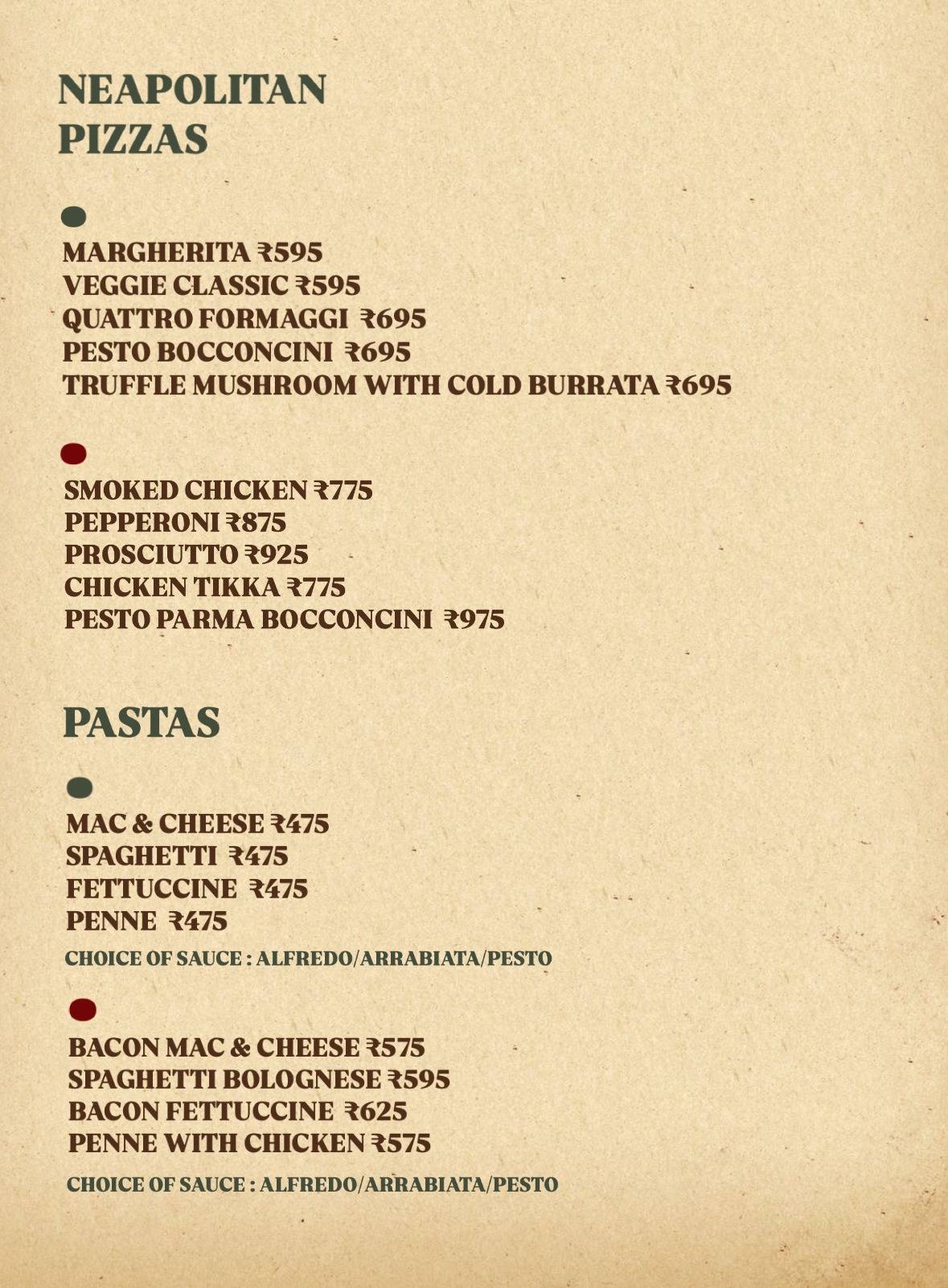 Rooftop Restaurant- Taj Jharokha menu