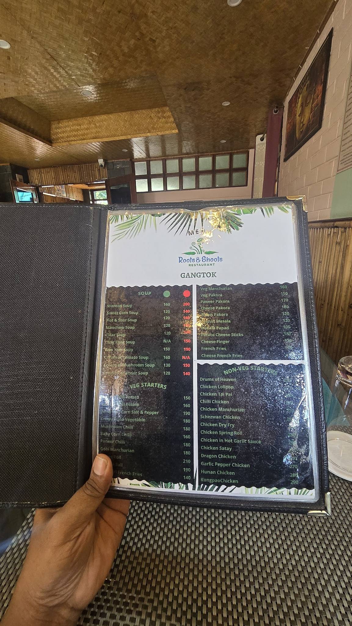 Roots And Shoots Restaurant menu