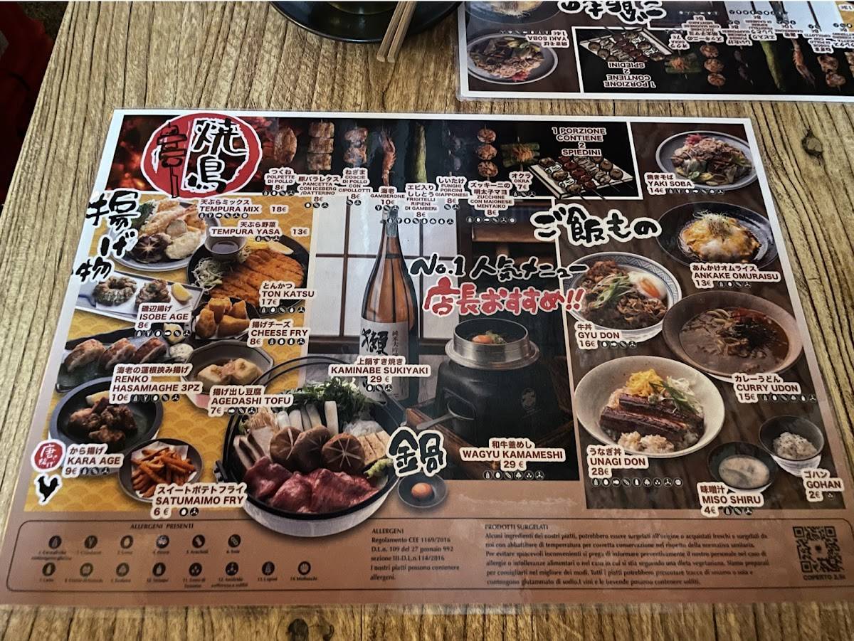 Menu di Roppongi 