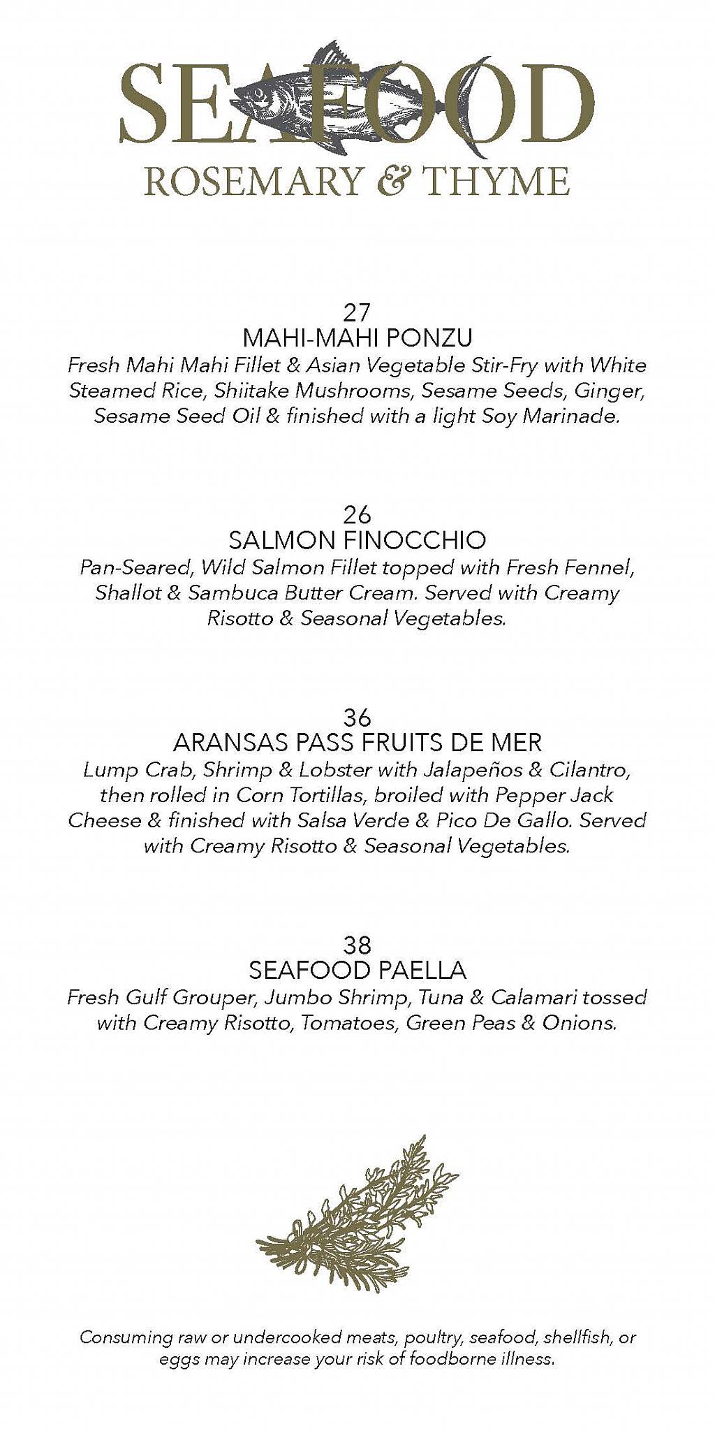 Menu At Rosemary And Thyme Restaurant Sarasota Menu at rosemary and thyme restaurant sarasota
