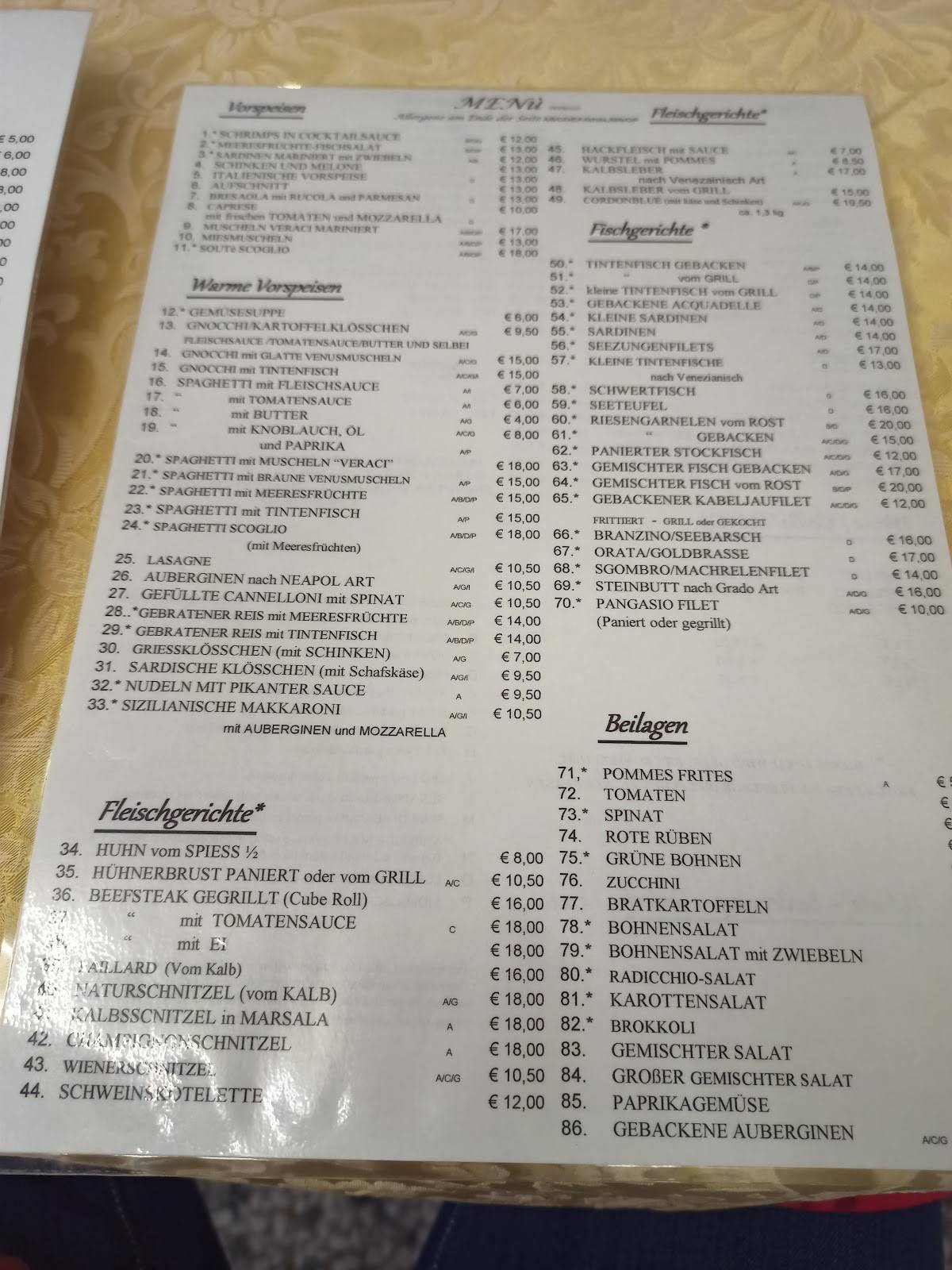 Menu di Rosticceria da Claudio 