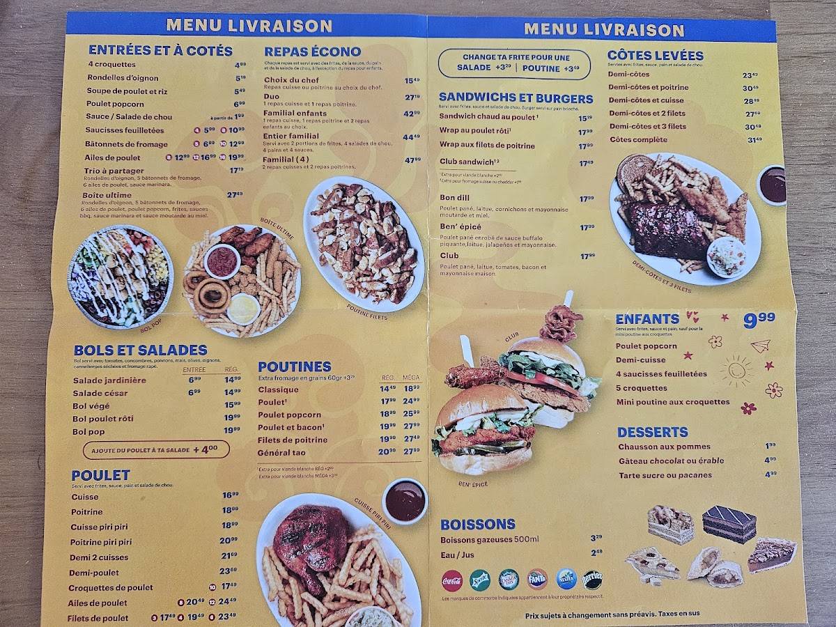 Menu de Les Rôtisseries Benny