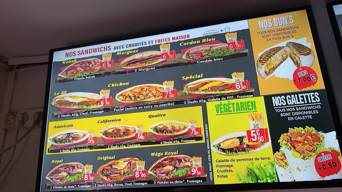 Menu de Le 88