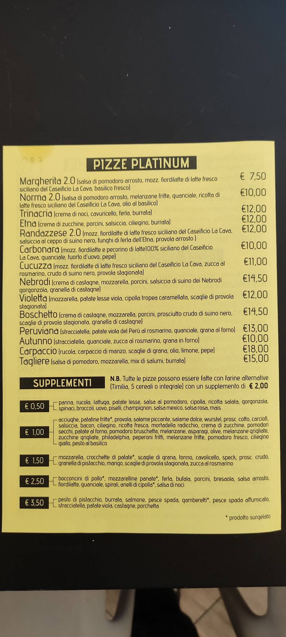 Menu di Royal Ristorante Pizzeria 