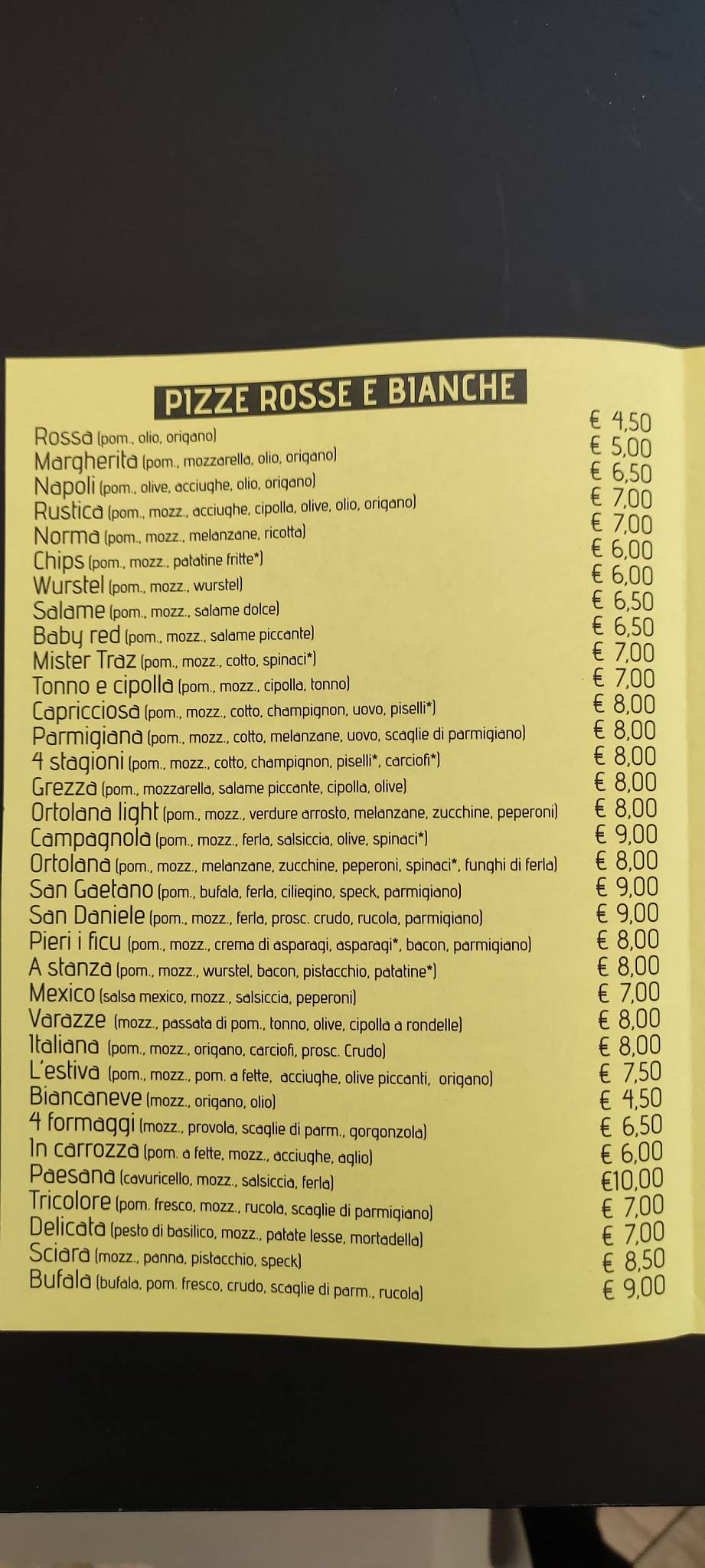 Menu di Royal Ristorante Pizzeria 