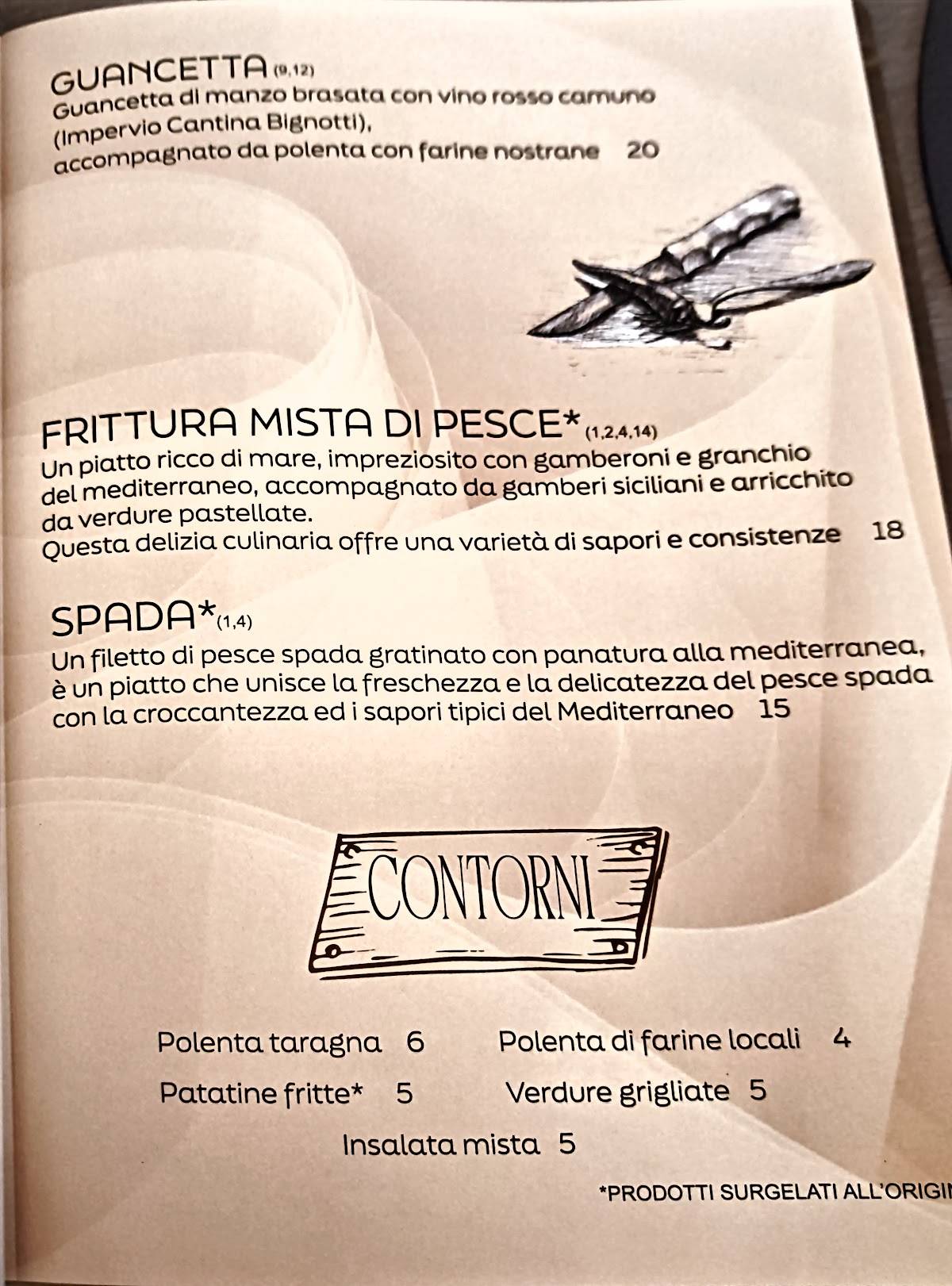 Menu di Rugantino Ristorante Pizzeria Bienno 
