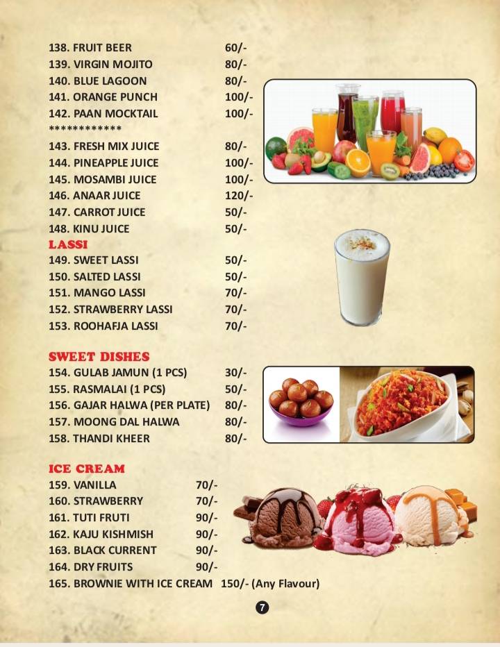 SARDAR JI FOOD VILLA menu