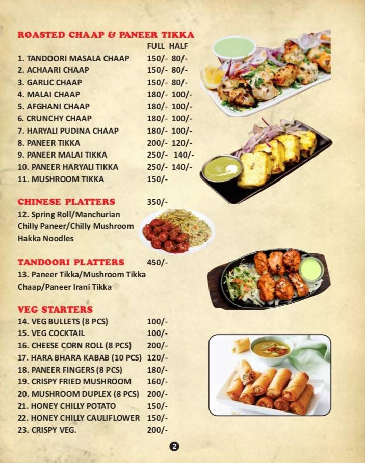 SARDAR JI FOOD VILLA menu