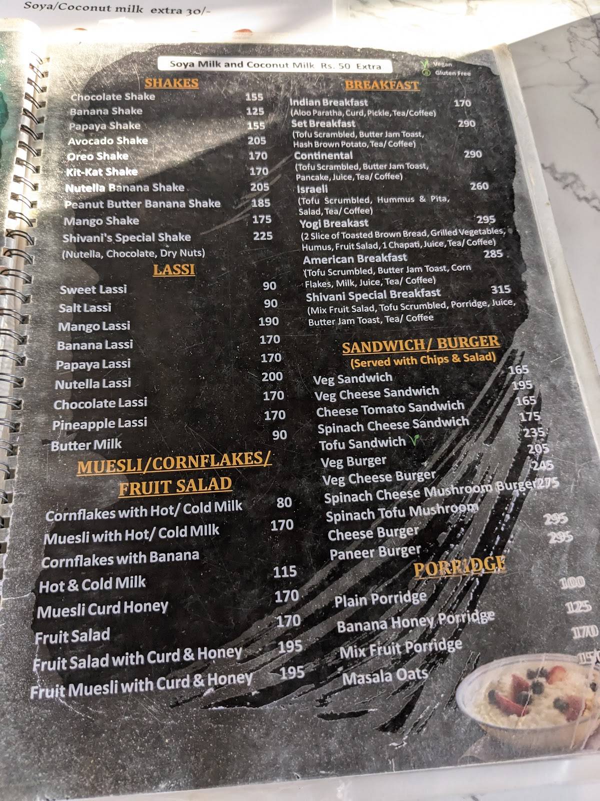 SHIVANI'S Cafe ( Spiritual & healing Cafe) menu