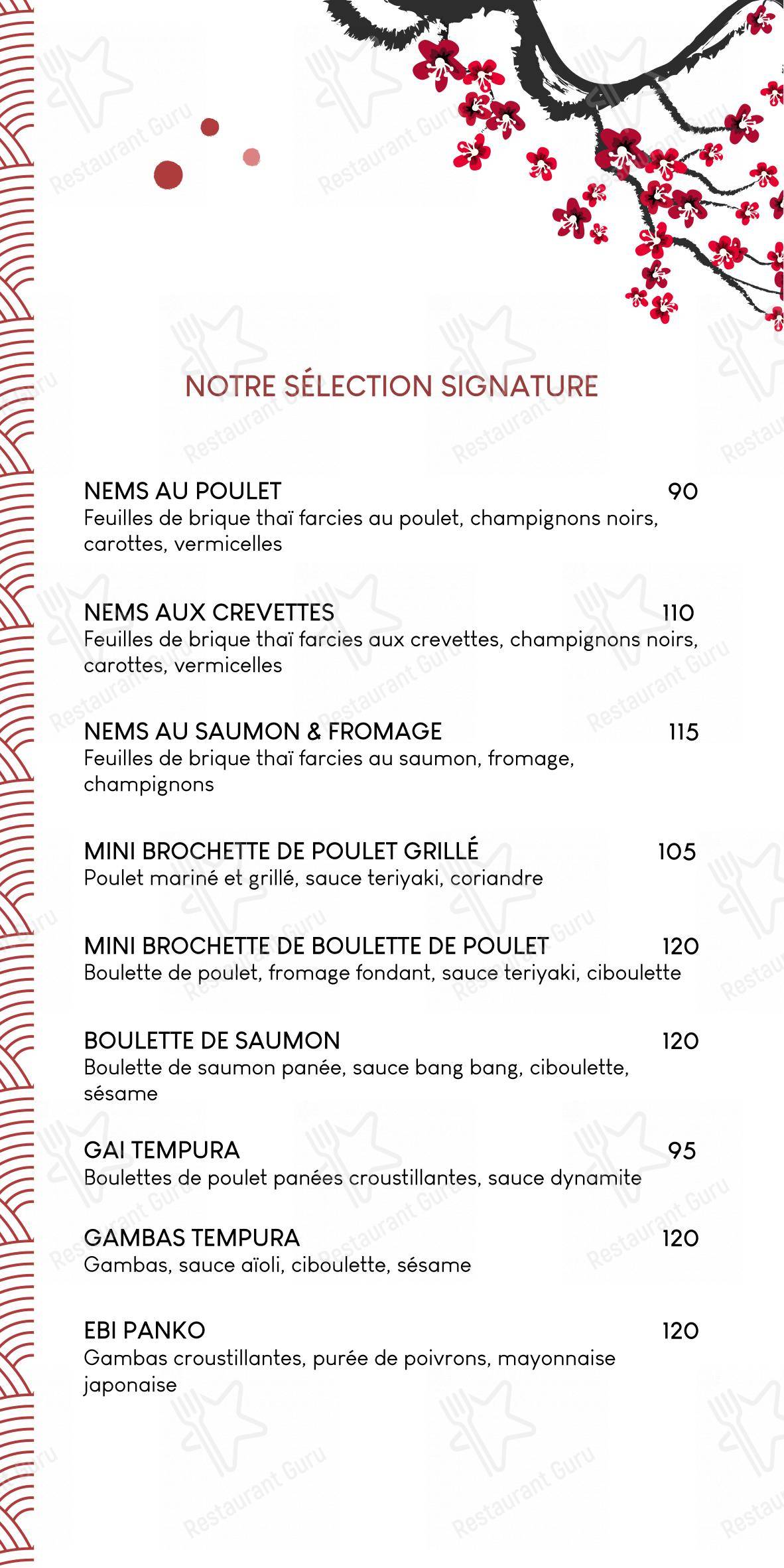 Menu pour Shoko Lounge dans Rabat