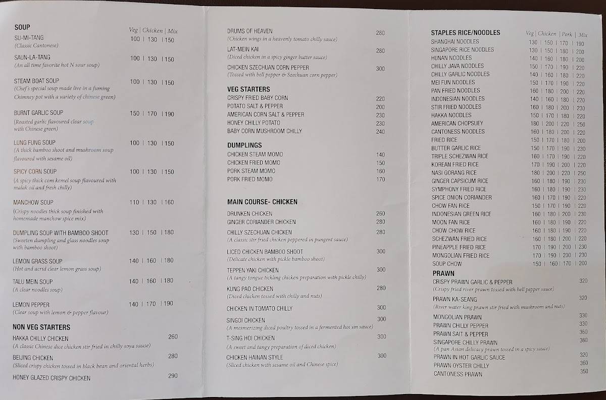 SYMPHONY CAFE menu