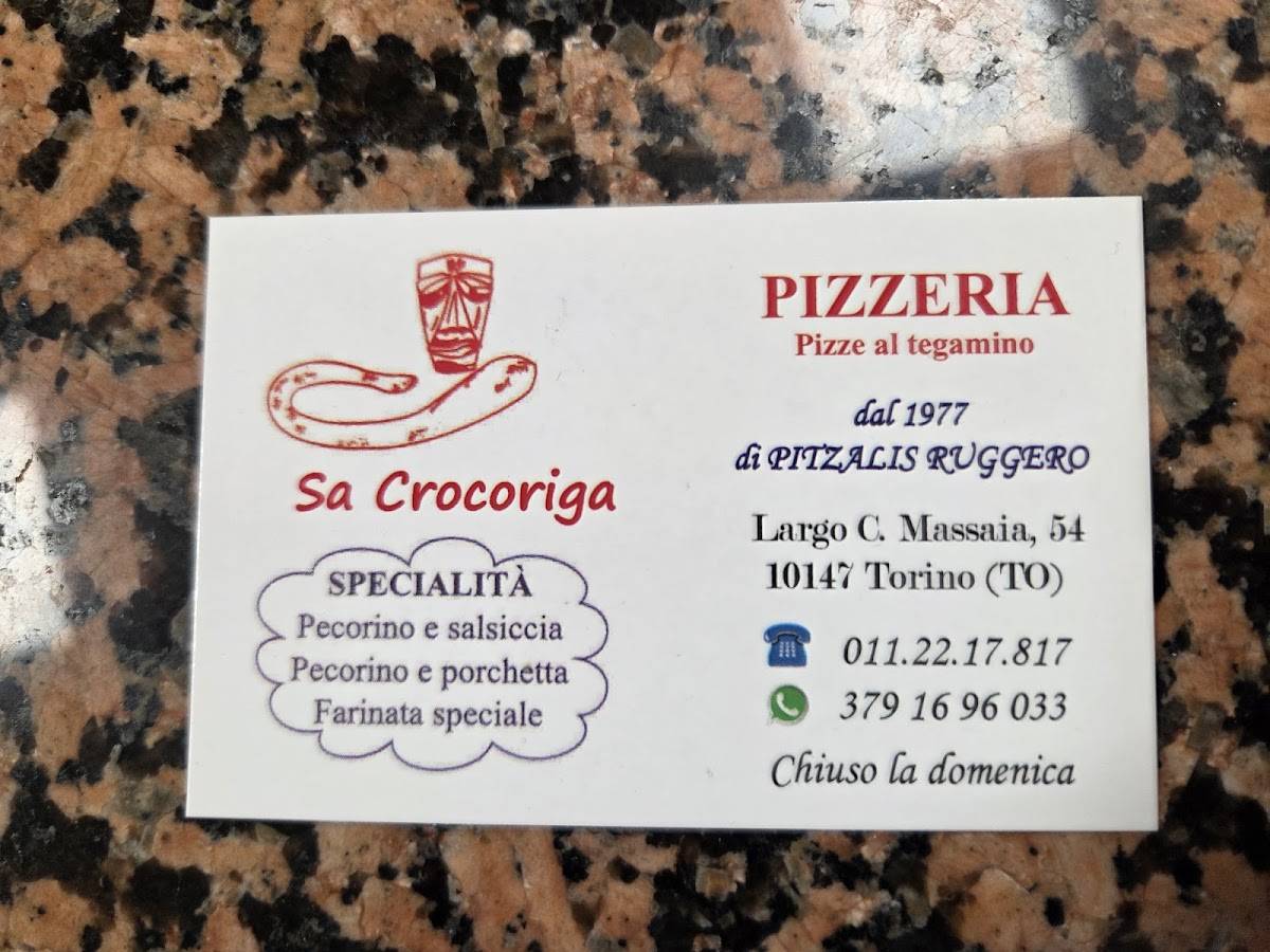 Menu di Sa Crocoriga 