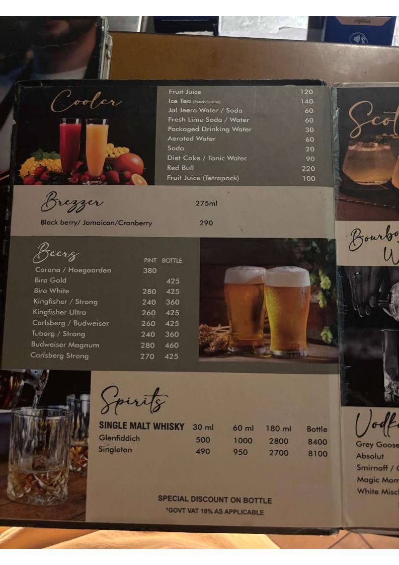 Sai Palace Hotel & Gardens menu