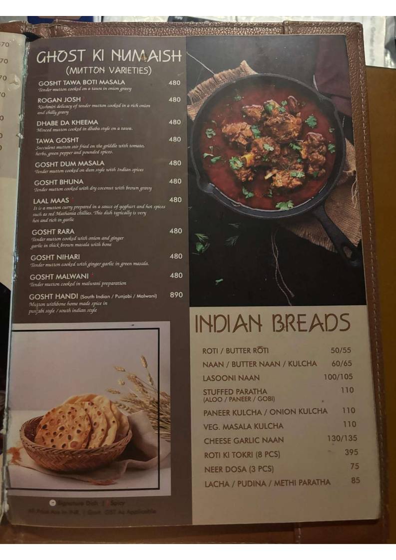 Sai Palace Hotel & Gardens menu