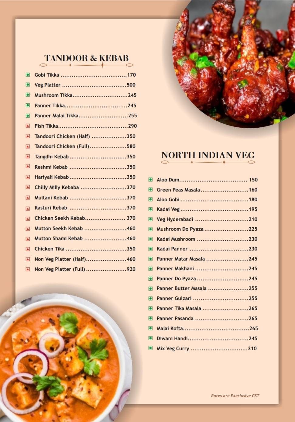 Sai’s Grill Gharana menu